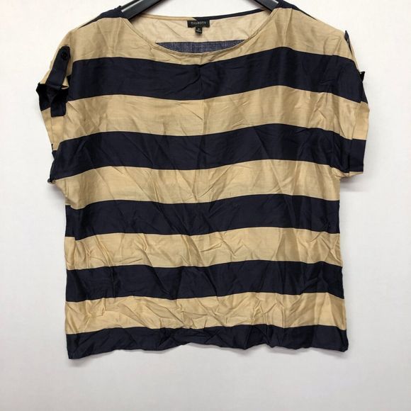 Talbots Women Short Sleeve Blouse Top Shirt Size 16 Tencel Lyocell B235 -9 - Picture 8 of 12